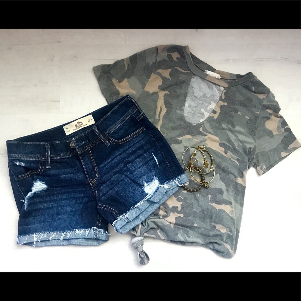 Distressed Hollister Jean Shorts